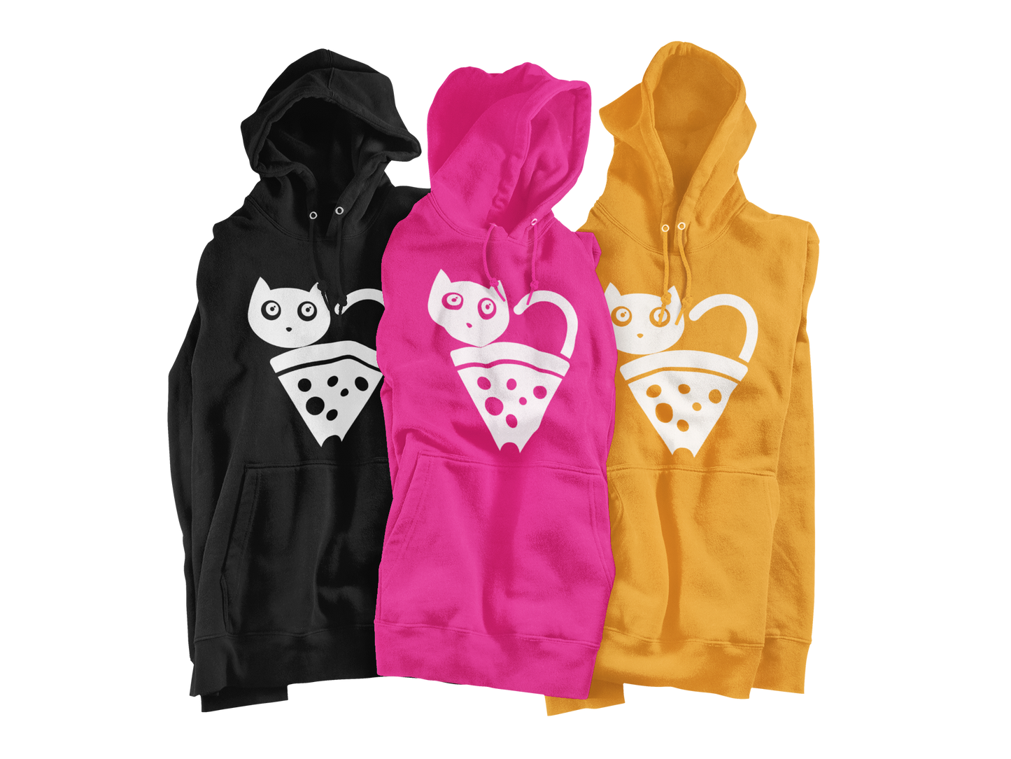 Pizza Cat Hoodie (White Logo)